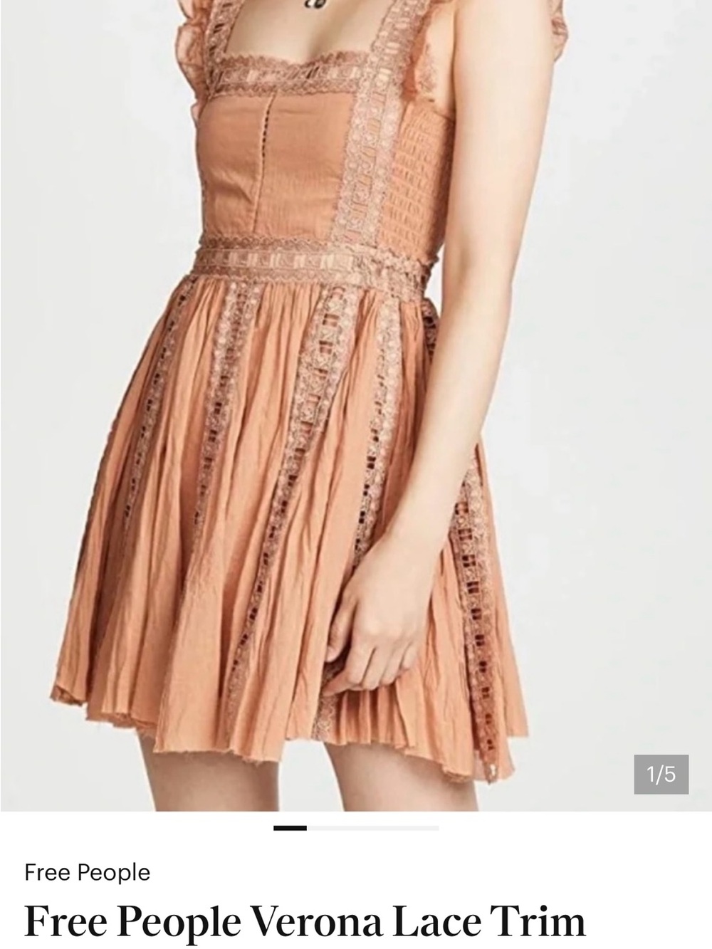 Free People Verona Mini Dress in Dusty Peach